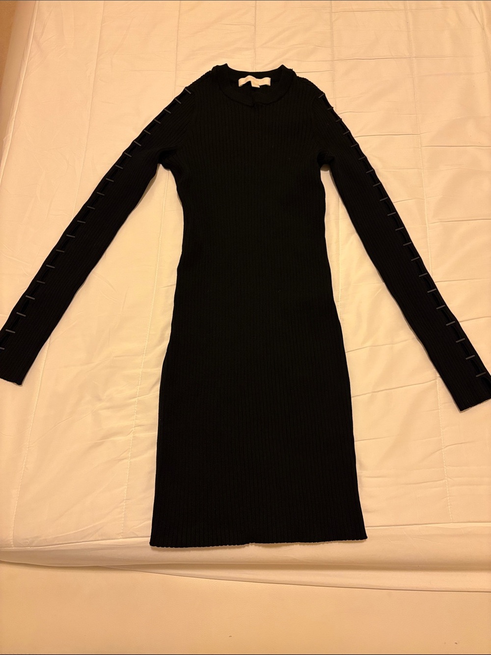 Jonathan Simkhai Slim Ribbed Black Long-Sleeve Knit Dress size XS